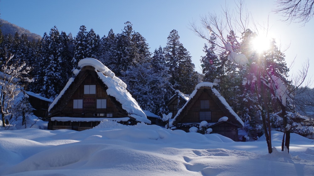 白川郷と雪